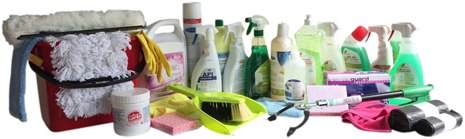 Produits d'hygiène, produits d'entretien écologiques, matériels de nettoyage